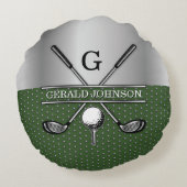 カスタムゴルフモノグラムデザイン ラウンドクッション (裏面)