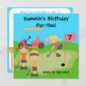 カスタムゴルフ外出誕生日招待状 招待状 (正面/裏面)