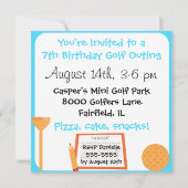 カスタムゴルフ外出誕生日招待状 招待状 (裏面)