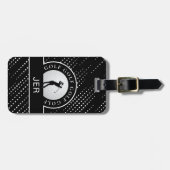 カスタムゴルフ男性ゴルファー黒白 ラゲッジタグ (正面横)
