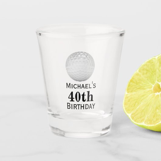 カスタムゴルフ40thバースデーパーティー好意ショットグラス ショットグラス (正面)
