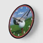 カスタムゴルフ ラウンド壁時計 (傾斜)