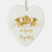 カスタムゴールデンアニバーサリークリスマスオーナメント セラミックオーナメント (右)