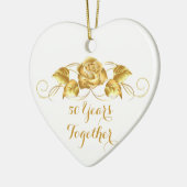 カスタムゴールデンアニバーサリークリスマスオーナメント セラミックオーナメント (左)