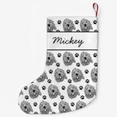 カスタムゴールデンドルドッグパーソナライズされたスケッチ スモールクリスマスストッキング (裏面)