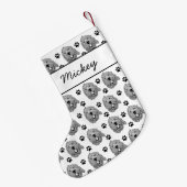 カスタムゴールデンドルドッグパーソナライズされたスケッチ スモールクリスマスストッキング (裏面 (吊り時))