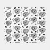 カスタムゴールデンドルドッグパーソナライズされたスケッチ フリースブランケット (正面(横))