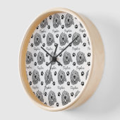 カスタムゴールデンドルドッグパーソナライズされたスケッチ 壁時計 (傾斜)