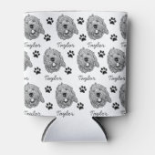 カスタムゴールデンドルドッグパーソナライズされたスケッチ 缶クーラー (正面)