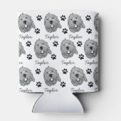 カスタムゴールデンドルドッグパーソナライズされたスケッチ 缶クーラー (裏面)