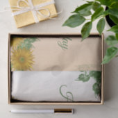 カスタムゴールデンフラワーズアートコーナーズ誕生日 薄葉紙 (ギフト)