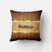 カスタムゴールデンブラウンラグジュアリーダマスクピロー クッション (裏面)