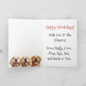 カスタムゴールデンレトリエバークリスマス醜いセーター カード (内部)