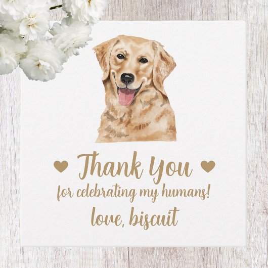 カスタムゴールデンレトリエバードッグ結婚式の引き出物ラベル フェイバータグ