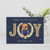 カスタムゴールデンレトリエバードッジョークリスマス シーズンカード (スタンド正面)