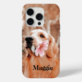 カスタムゴールデンレトリバーの写真 – Dog Lover Gift iPhone 15 Proケース