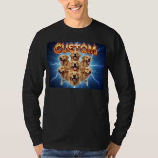 カスタムゴールデンレトリバーコズミックライトニングデザイン Tシャツ