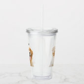 カスタムゴールデン描レトリバーパーソナライズされたドッグ アクリルタンブラー (右)