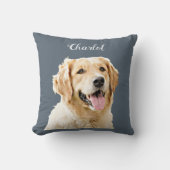 カスタムゴールデン描レトリバーパーソナライズされたドッグ クッション (正面)