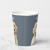 カスタムゴールデン描レトリバーパーソナライズされたドッグ 紙コップ (右)