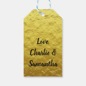 カスタムゴールドフォイルハッピーバースデースクリプト ギフトタグ (裏面)