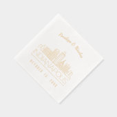 カスタムゴールドフォイル結婚インディアナポリス 箔ナプキン (右)