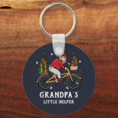 カスタムサイクリストのクリスマスマッチングファミリー キーホルダー (正面)