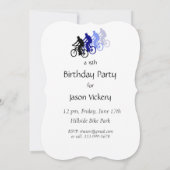 カスタムサイクリング歳の誕生日パーティースポーツアート 招待状 (裏面)