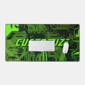 カスタムサイバーグリーンPCB基板テクノロジーアート デスクマット (キーボード&マウス)