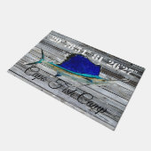 カスタムサイルフィッシュドアマット付きラットアンドロング ドアマット (アングル)