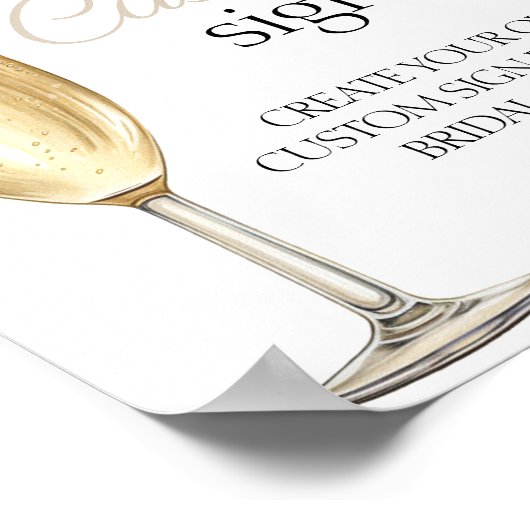 カスタムサイン真珠プロセッコブライダルシャワー徴候 ポスター (角)