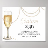 カスタムサイン真珠プロセッコブライダルシャワー徴候 ポスター (正面)