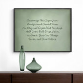 カスタムサイン自分の言葉をアップロードSage Green ポスター