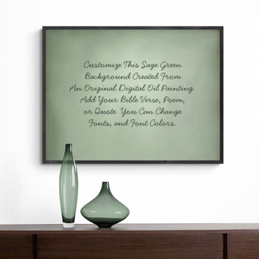 カスタムサイン自分の言葉をアップロードSage Green ポスター