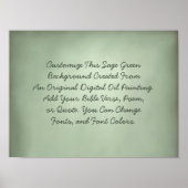 カスタムサイン自分の言葉をアップロードSage Green ポスター (正面)