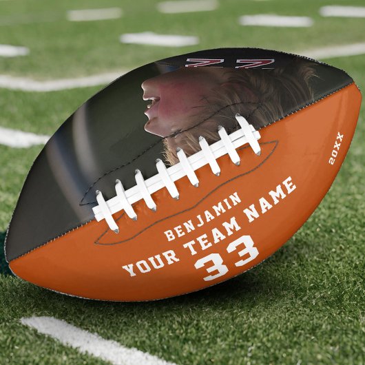 カスタムサッカーのオレンジの名前番号チームフォト アメリカンフットボール