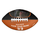 カスタムサッカーのオレンジの名前番号チームフォト アメリカンフットボール (正面)