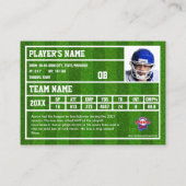 カスタムサッカーのクォーターバック取引カード（青） コーリングカード (裏面)