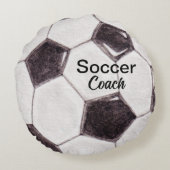 カスタムサッカーのコーチ形見 ラウンドクッション (裏面)