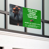 カスタムサッカーのコーチ指導クラスレッスグリーン 横断幕 (ビルの外側)