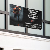 カスタムサッカーのコーチ指導クラスレッスブラック 横断幕 (ビルの外側)