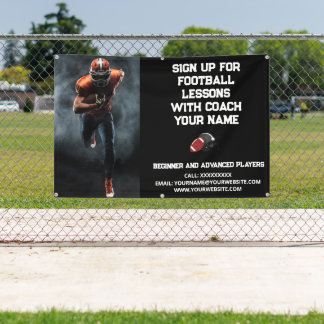 カスタムサッカーのコーチ指導クラスレッスブラック 横断幕