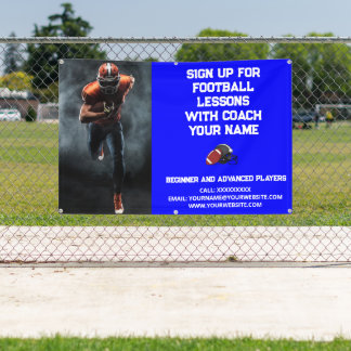 カスタムサッカーのコーチ指導クラスレッスブルー 横断幕