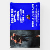 カスタムサッカーのコーチ指導クラスレッスブルー 横断幕 (縦)