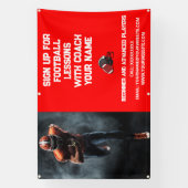 カスタムサッカーのコーチ指導クラスレッスレッド 横断幕 (縦)