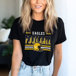 カスタムサッカーのチームイエローとブラック女子 トライブレンドＴシャツ