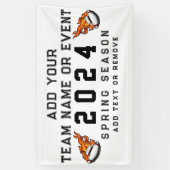 カスタムサッカーのチームスクールネームのロゴとマスコット 横断幕 (縦)