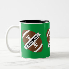 カスタムサッカーのチーム名とバックグラウンドカラースポーツ ツートーンマグカップ