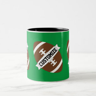 カスタムサッカーのチーム名とバックグラウンドカラースポーツ ツートーンマグカップ