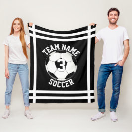 カスタムサッカーのチーム名選手ナンバースポーツ フリースブランケット